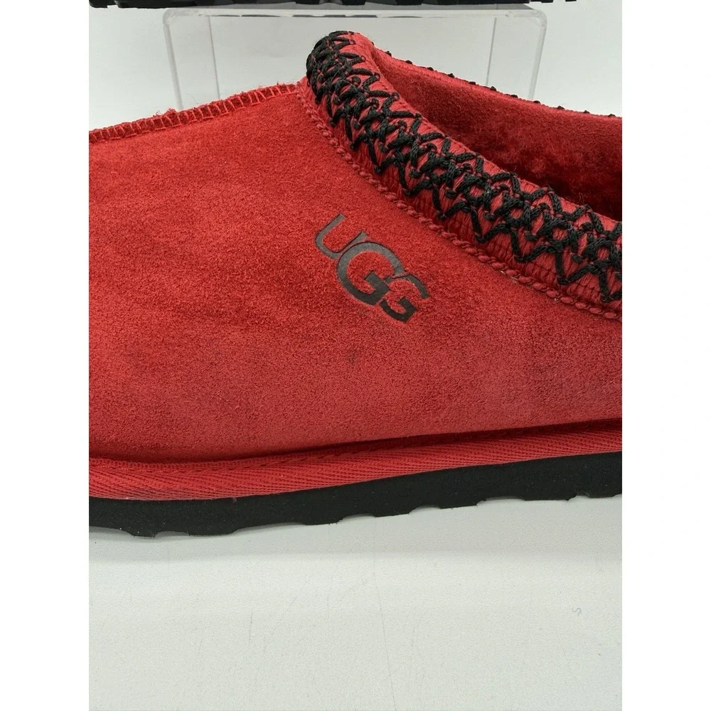 UGG Tasman Samba Red Suede Comfort Slip On Sheepskin Slippers Size 11 - Picture 6 of 14